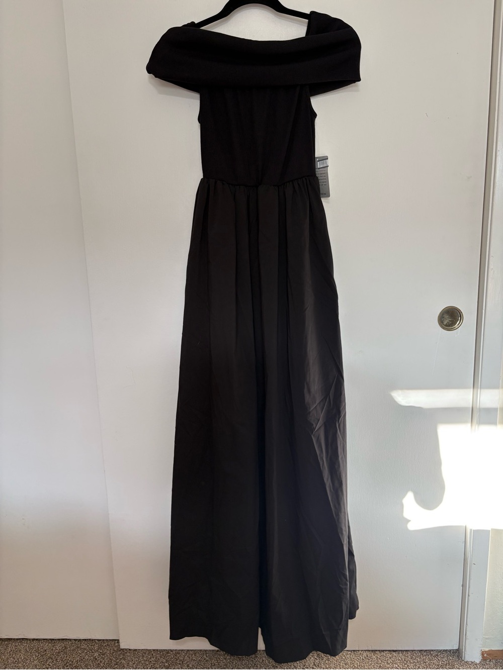 Monet Off-the-Shoulder Mixed
Media Maxi Dress - Picture 3 of 9